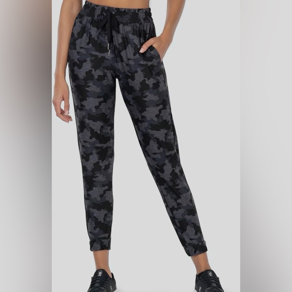 Kyodan Day-To-Day Energize Camo Joggers Lounge Pants Pockets Black/Grey M